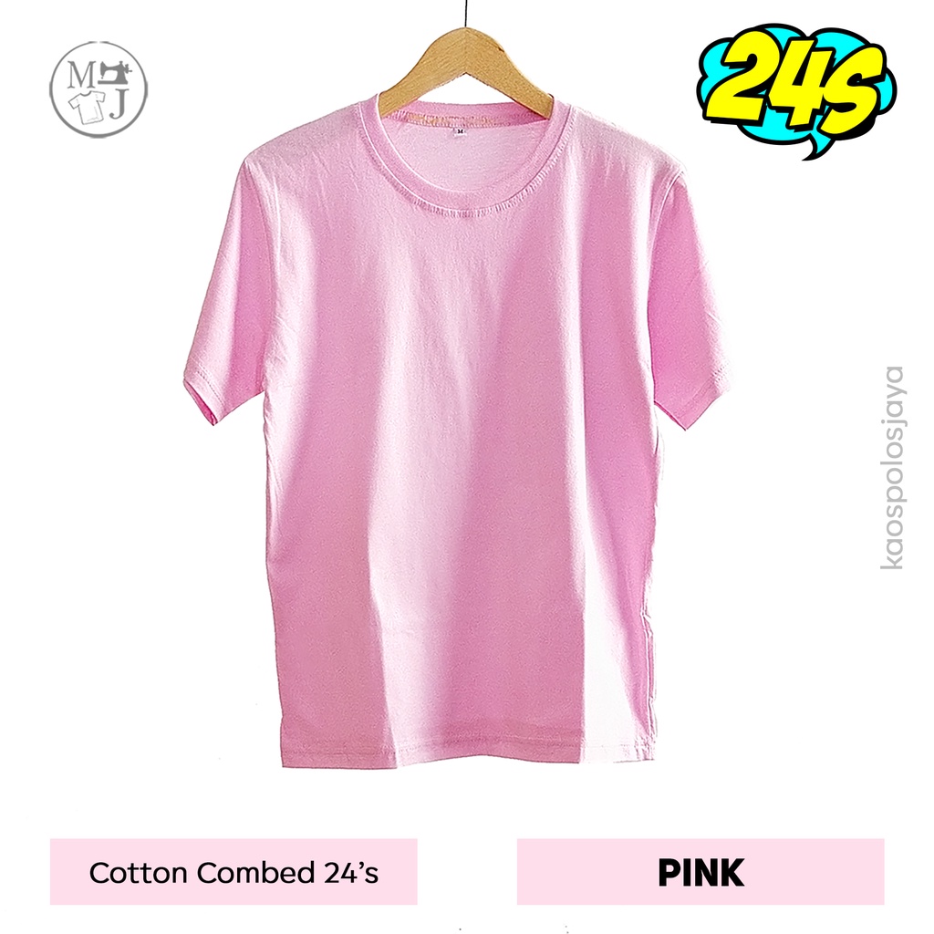 Kaos Polos Pink / Kaos Oblong Unisex / Kaos Cotton Combed 24s