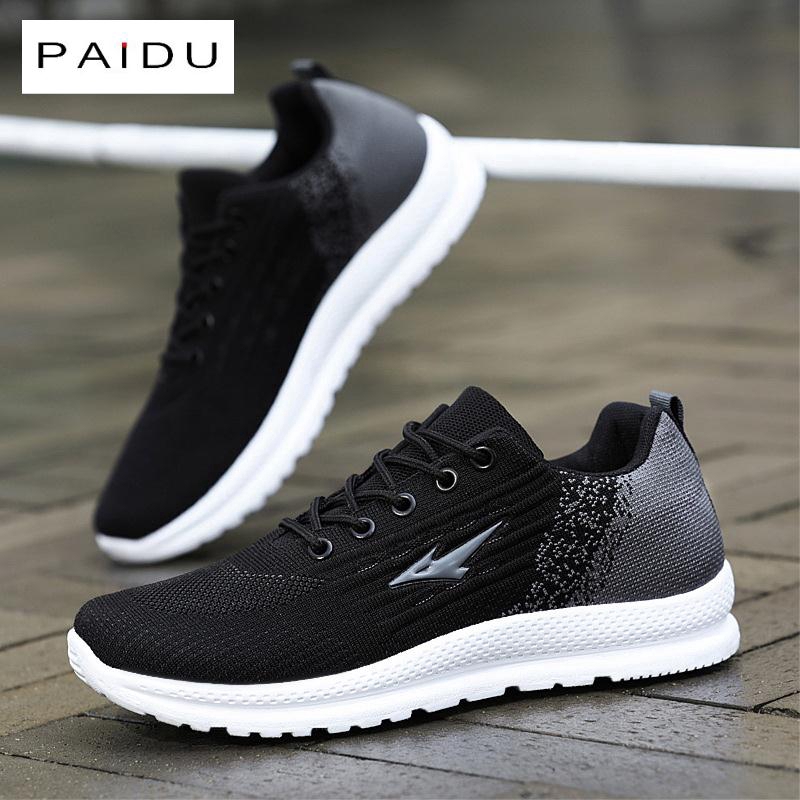 Paidu Men Shoes Trendy Shoes Spring Running Shoes Black Korean