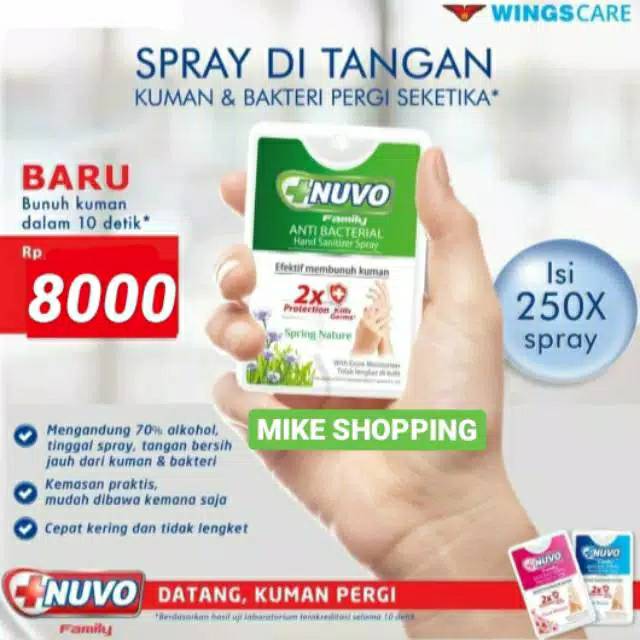 Nuvo hand sanitizer spray 18 ml
