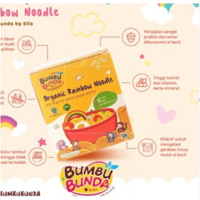 Bumbu Bunda Organic Rainbow Noodle Mie Organik Sehat Empat Warna Mie Sayur MPASI / mie mpasi / mie sehat / rainbow noodle / bumbu bunda / non pengawet / non msg / mie organik / penambahnafsu makan / bb booster / mie mpasi