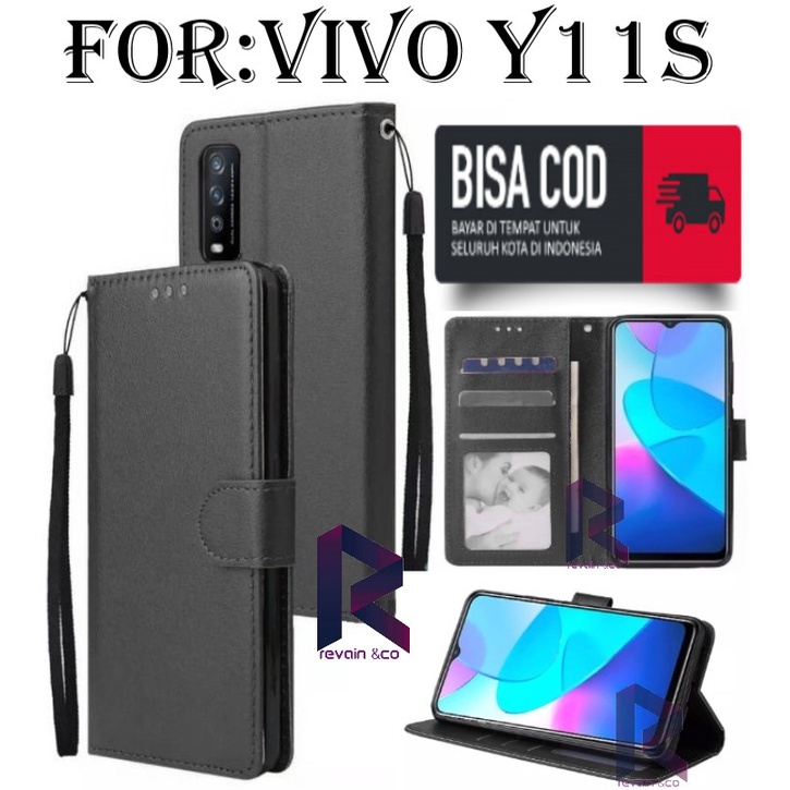 VIVO Y11S FLIP WALLET LEATHER KULIT PREMIUM SARUNG BUKA TUTUP FLIP CASE VIVO Y11S