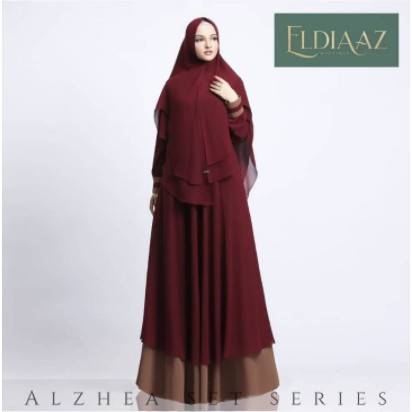 Claurita Butik Gamis Jumbo Polos LD 120 Gamis Syari Mewah Gamis Dewasa Set Kerudung - 7035 Maron