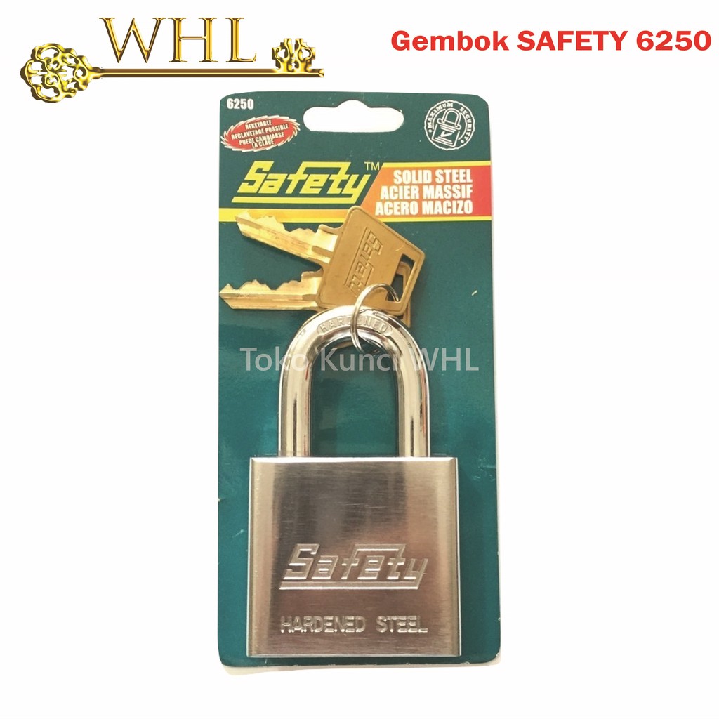 Gembok Pagar SAFETY 6250 50mm SOLID STEEL Gembok Rumah / Gembok Toko