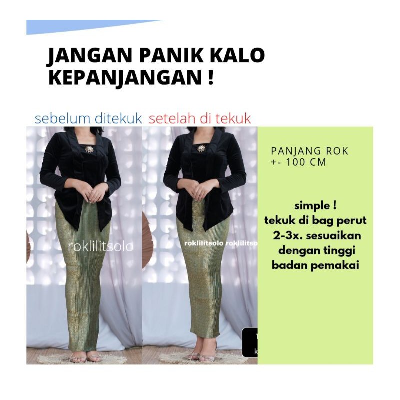Rok Plisket Bahan Songket / Rok Kondangan Plisket bisa melar / Songket Rok Span Wisuda