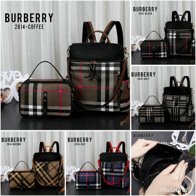 RANSEL BURBERRY 3FUNGSI BONUS TAS EVELYIN*2814 Shoulder BagT as Ransel Wanita