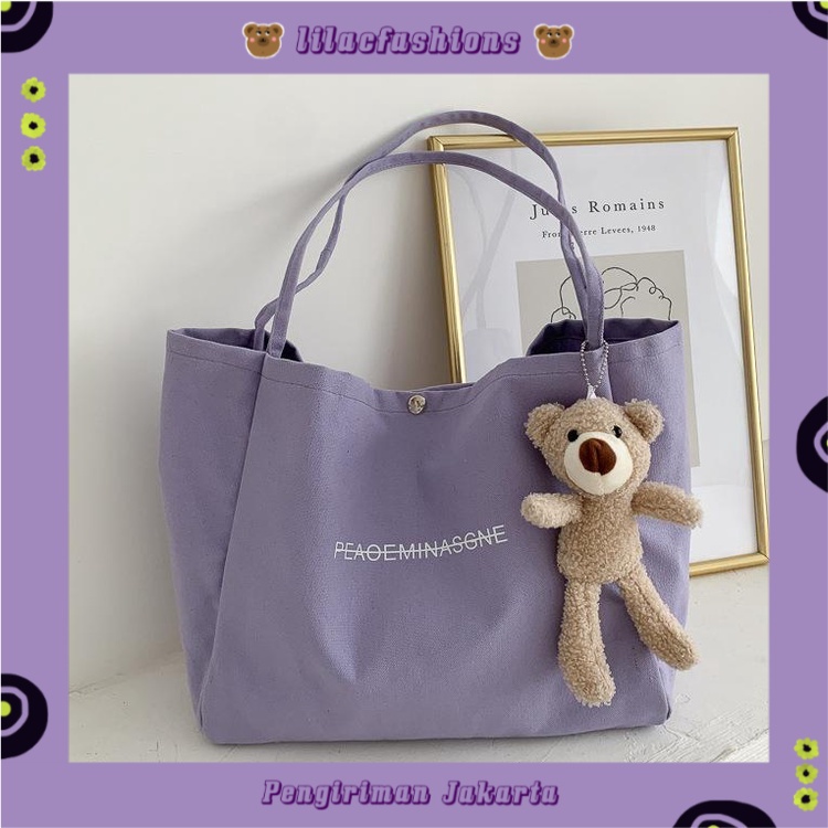 LILAC BAG P2851 1KG MUAT 4PCS TAS TOTE BAG FREE GANTUNGAN FASHION AESTHETIC PIKNIK STYLE el 5816