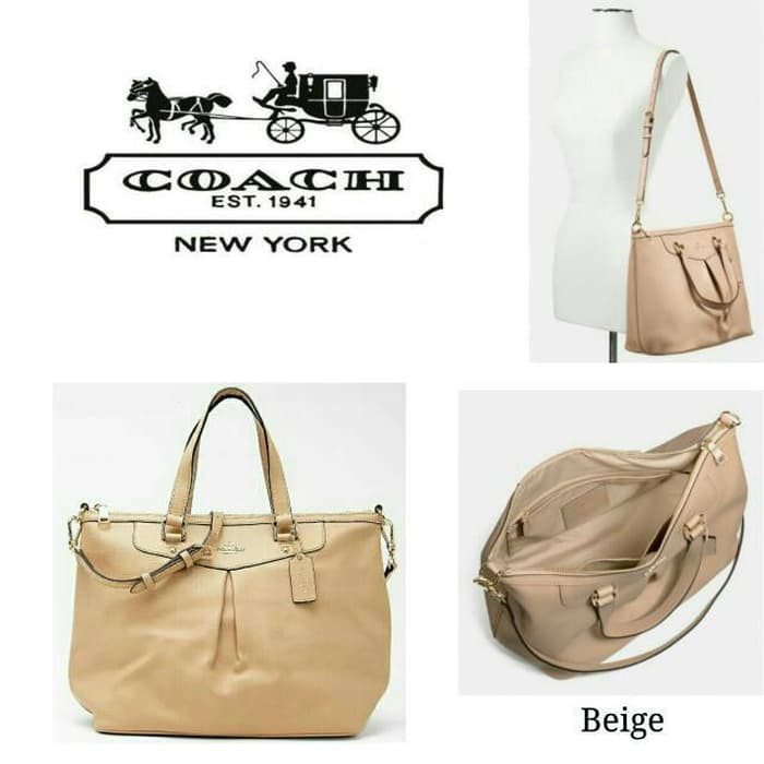 TAS WANITA COACH CROSSGRAIN PLEAT TOTE ORIGINAL