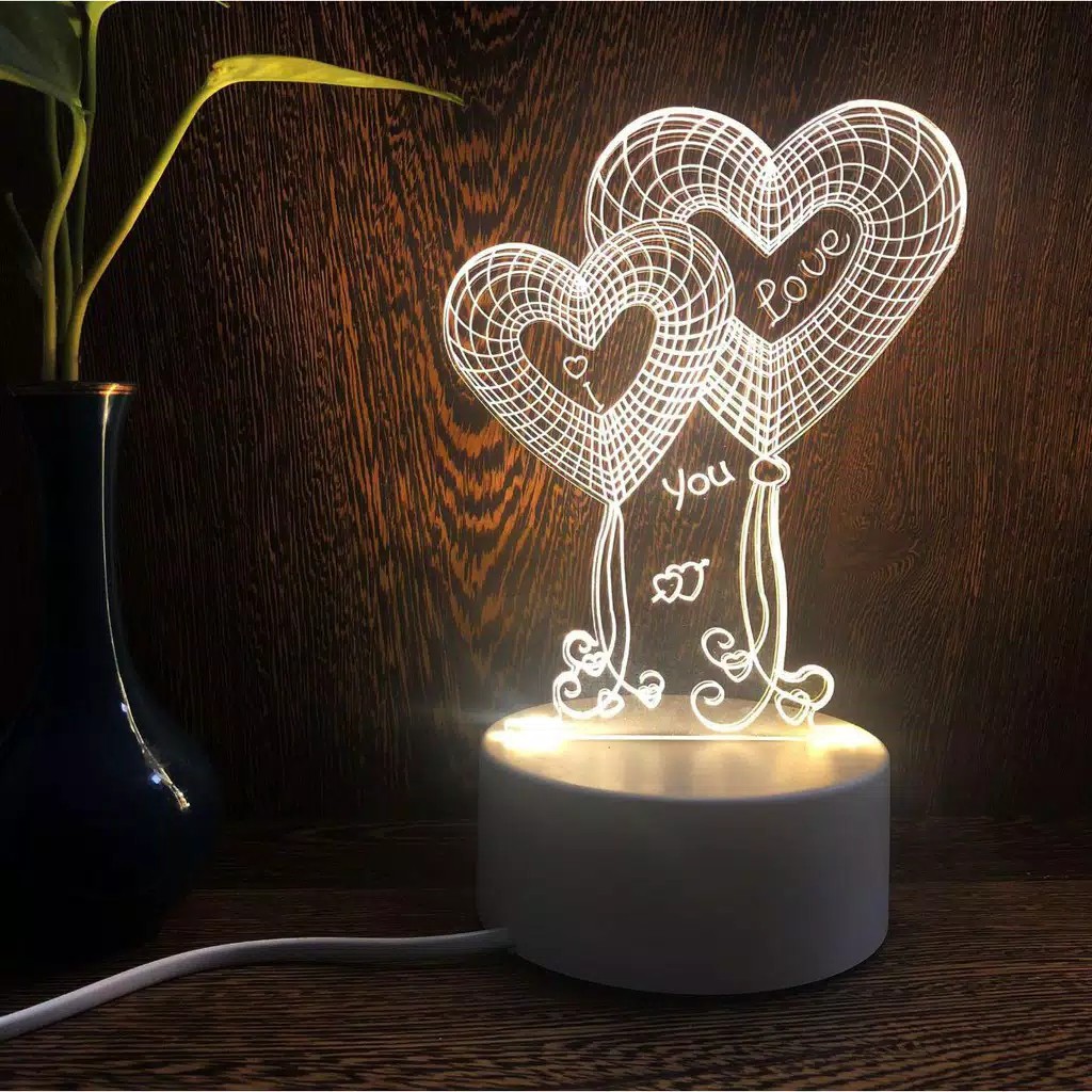 Lampu 3D Lampu Hias Lampu Tumblr LED Lampu Motif Cinta