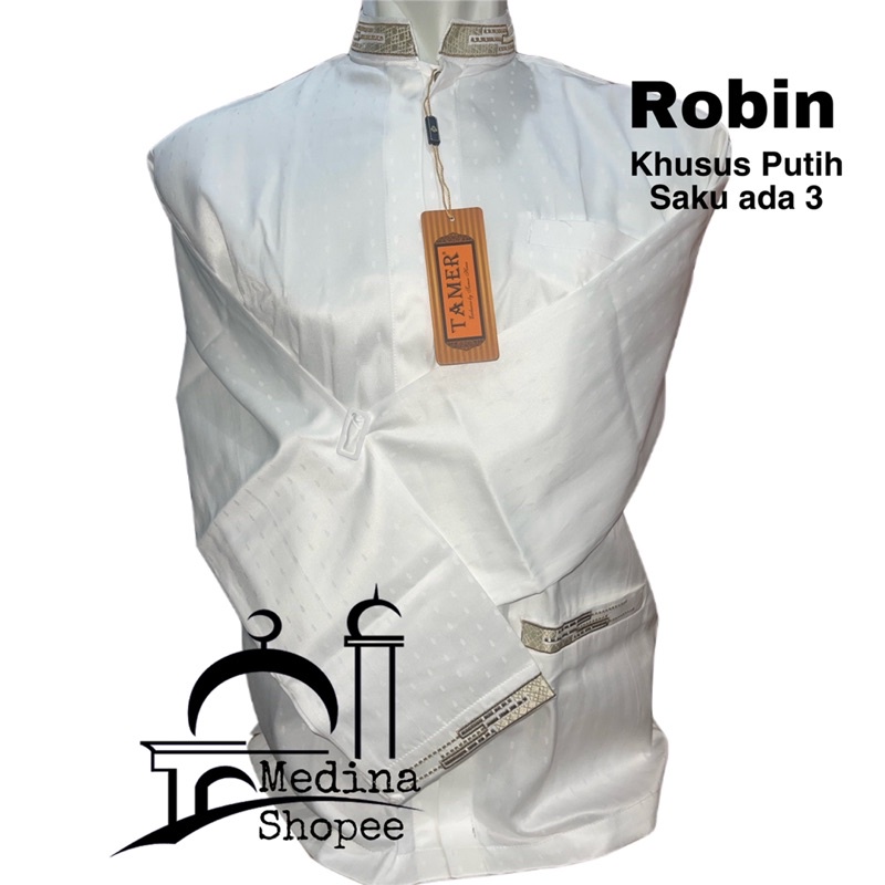 (New) Baju Koko/Taqwa Tamer Khusus Putih Robin