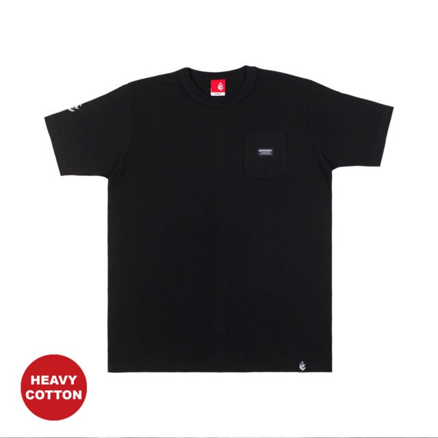 POCKET T-SHIRT CROSSOVERBDG "STATE" BLACK UNISEX OVERSIZE TEE