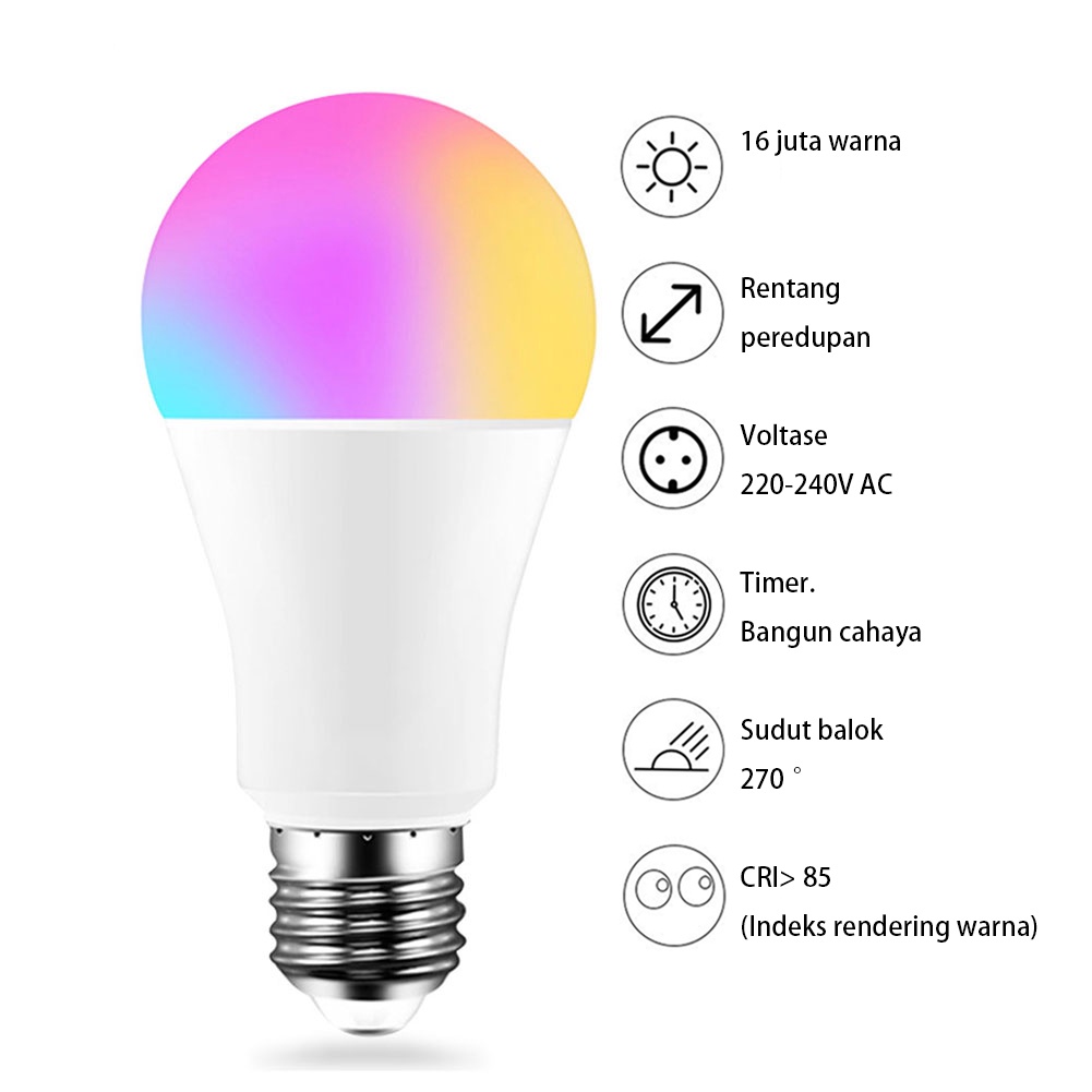 ITS Smart Light Bulb LED Home light 9W Bohlam Pintar RGB WW CW Wireless Control Lamp