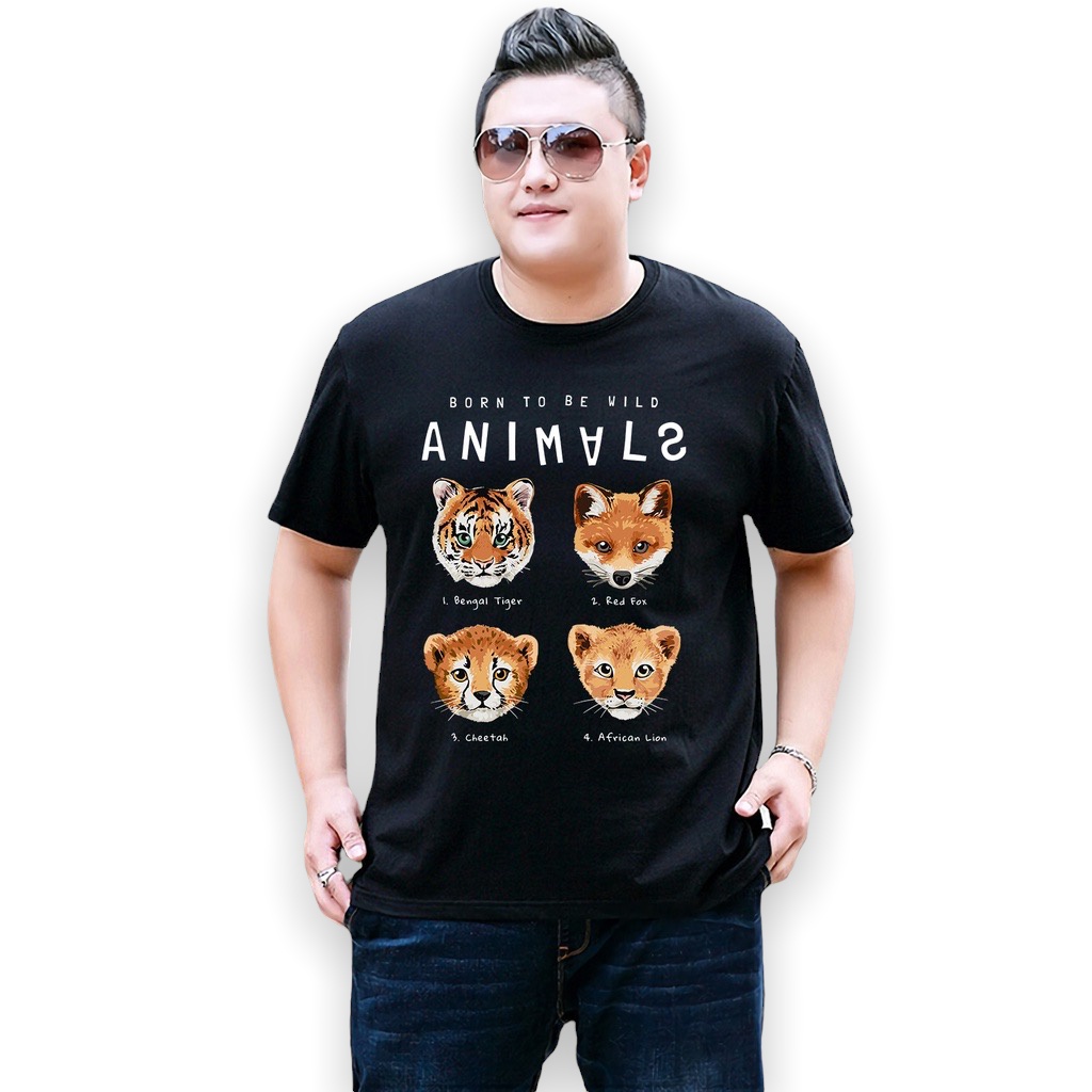 Baju Kaos Pria Jumbo  Animal Tshirt Bigsize XL XXL Distro DTF