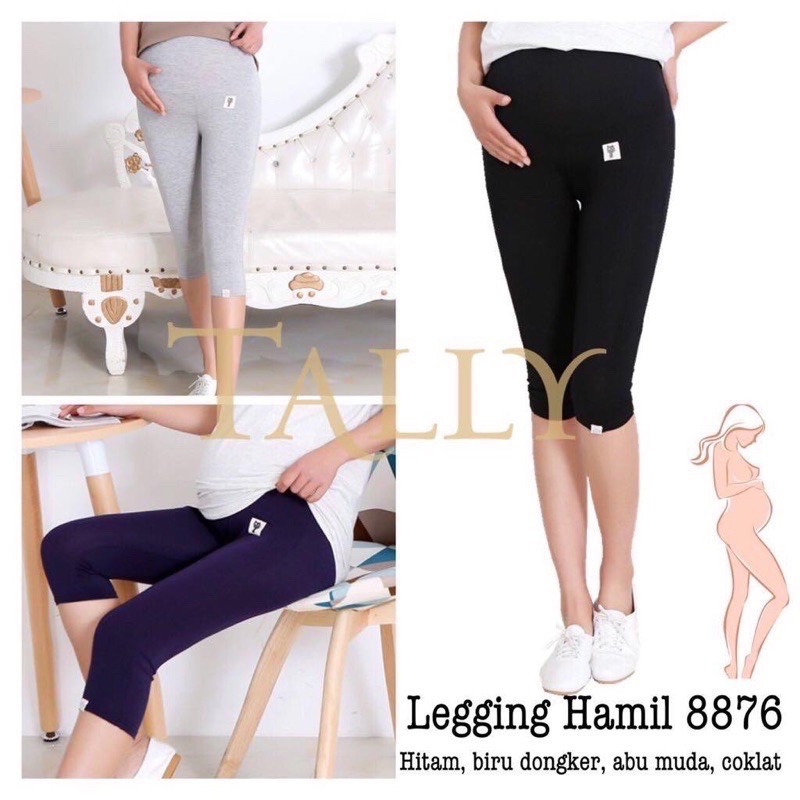 TALLY CELANA LEGGING HAMIL 8876 (ADA KANTONG PERUT) I FREE SIZE | PANJANG 3/4