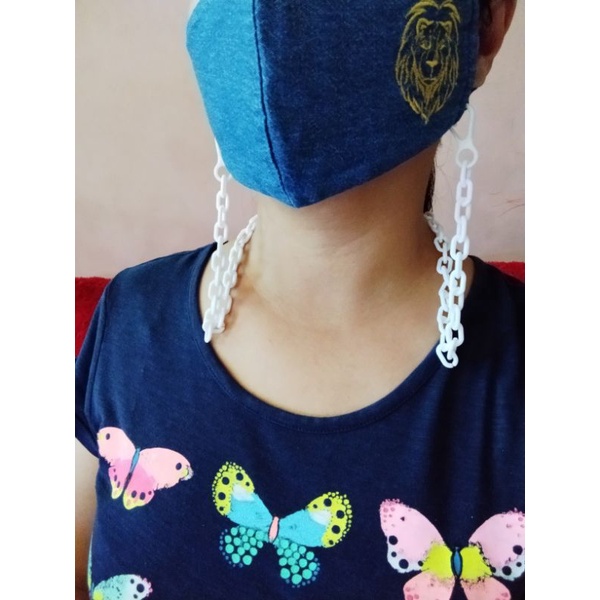Tali masker/ gantungan masker/ kalung masker/ strap masker rantai plastik warna