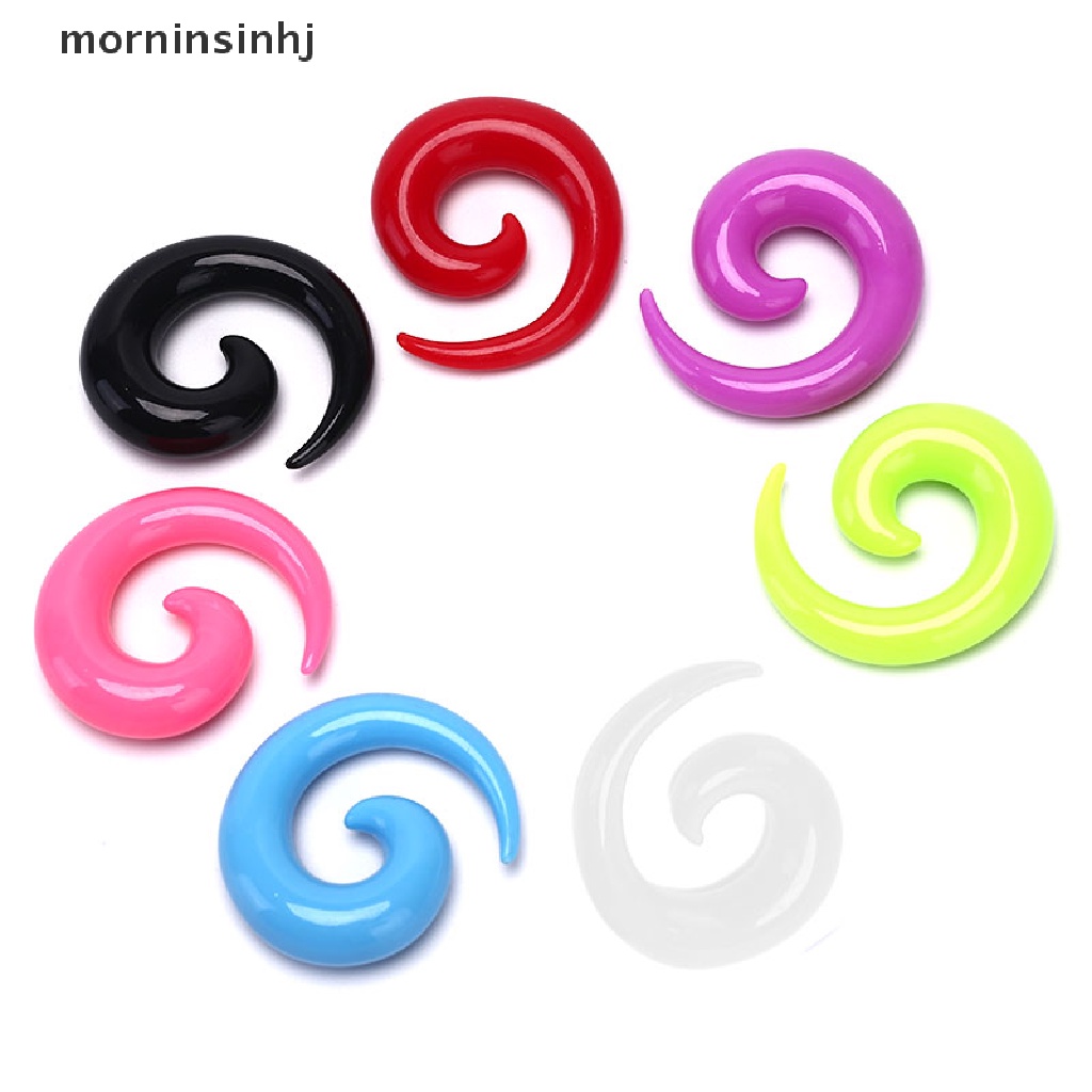 Mornin 16pcs / Set Ear Plug / Pelebar Tindikan Telinga Bentuk Spiral