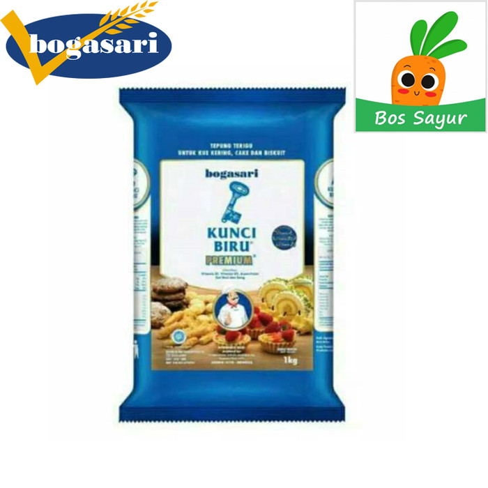 

Tepung Terigu Protein Rendah Kunci Biru Bogasari 1KG - Bos Sayur