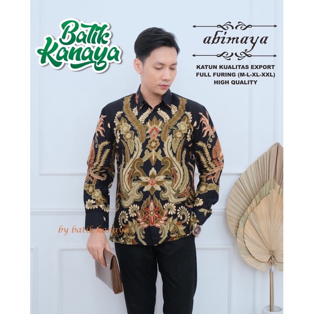 ABIMAYA Baju Batik pria Berlapis furing Bahan Katun Berkualitas Ekspor by KANAYA