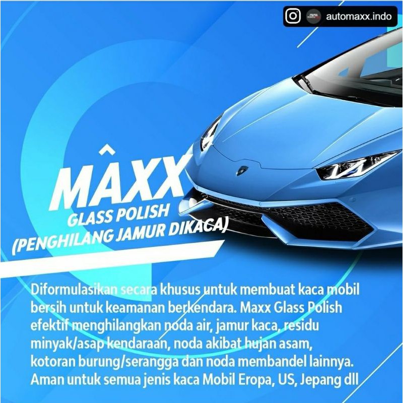 AUTO MAXX FUSHION PRO MAXX GLASS POLISH PENGHILANG JAMUR KACA MOBIL CAR CARE CAR DETAILING MOBIL