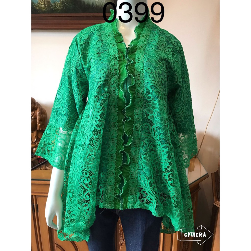 0399 kebaya  alexuez wakawaka hijau full brukat/kebaya wakawaka hijau