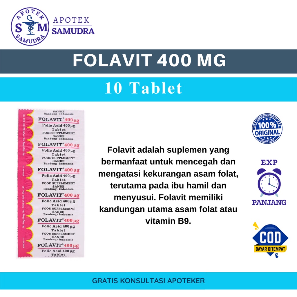 Jual Folavit Mg Per Strip Isi Tablet Shopee Indonesia