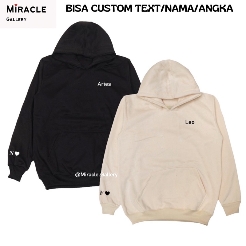 Sweater Hoodie Couple / Jaket Pasangan CUSTOM TULISAN/CUSTOM KATA/CUSTOM TEXT Bahan Fleece Premium