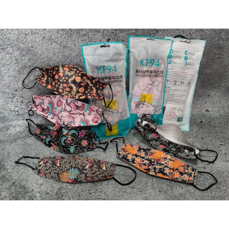 KF94 BATIK - MASKER KF94 KOREA 4PLY MOTIF BATIK BEST SELLER REPACKING / ECERAN / PIECE