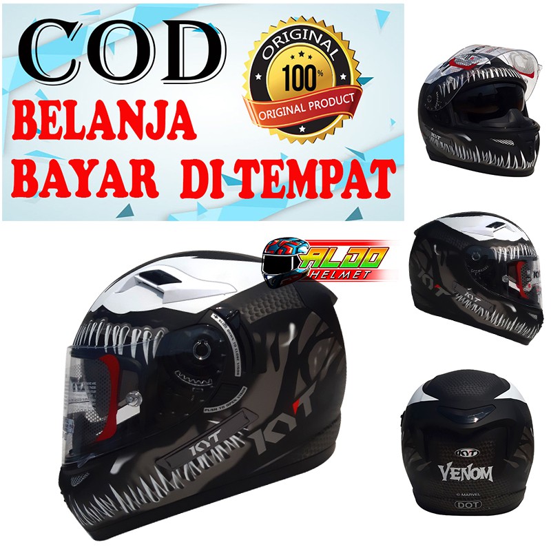 Jual HELM KYT K2 RIDER MOTIF VENOM BLACK DOFF GM Kyt Helm KYT K 2 RIDER FULL FACE DOUBLE