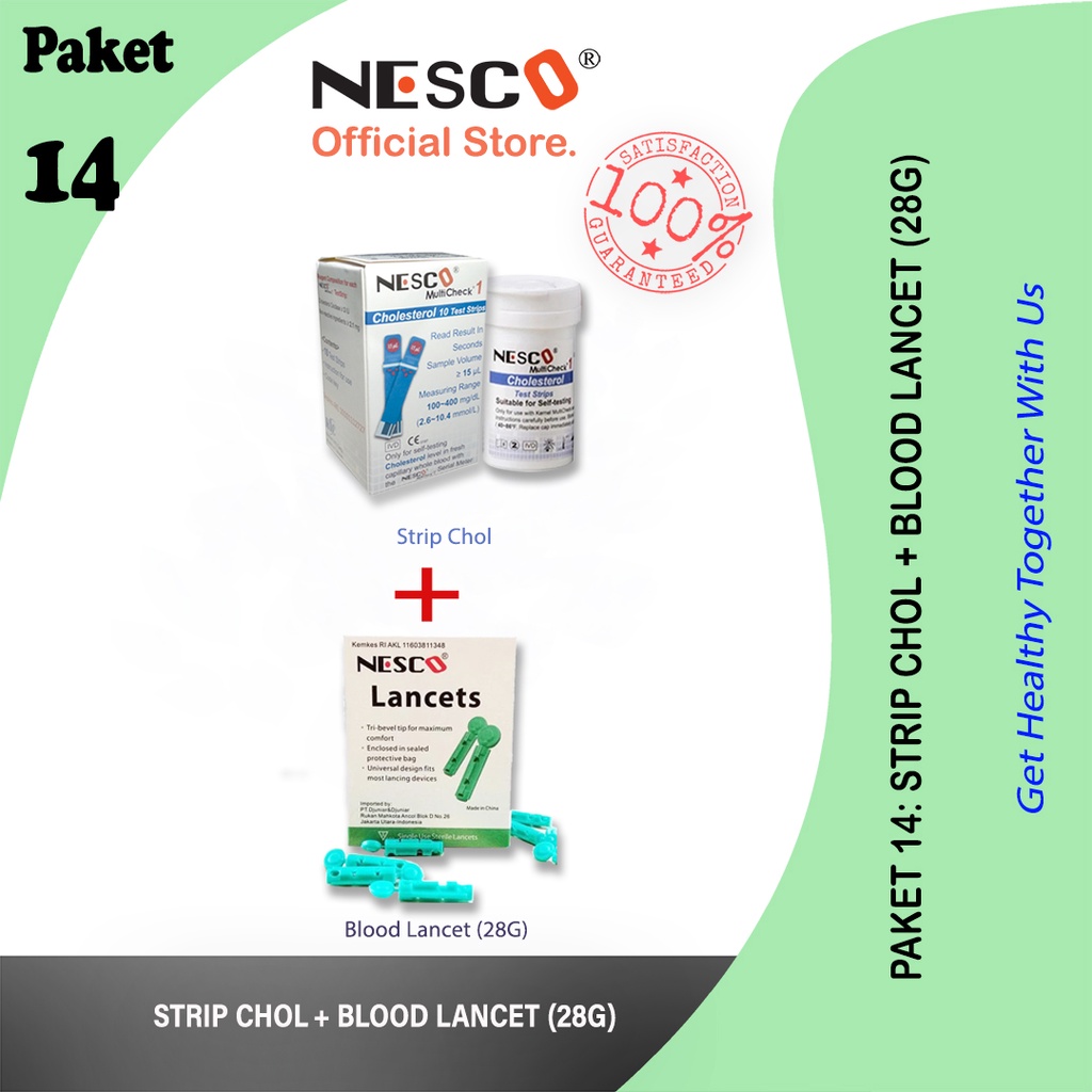 PAKET 14A (STRIP  KOLESTEROL + BLOOD LANCET)