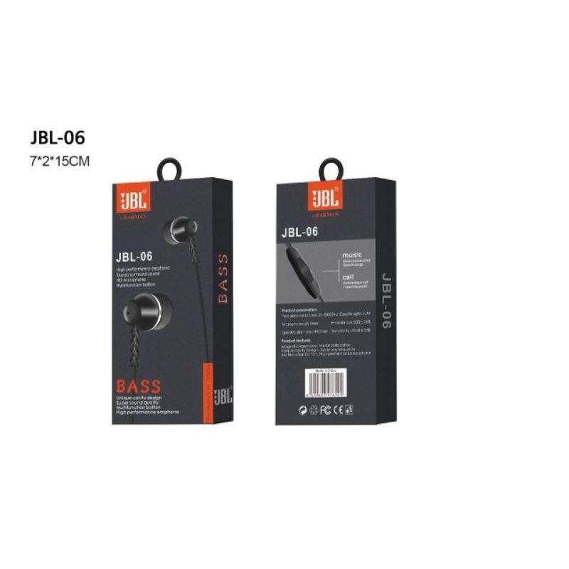 PROMO HF HEADSET JBL JB-06 STEREO EARPHONE PACKING IMPORT