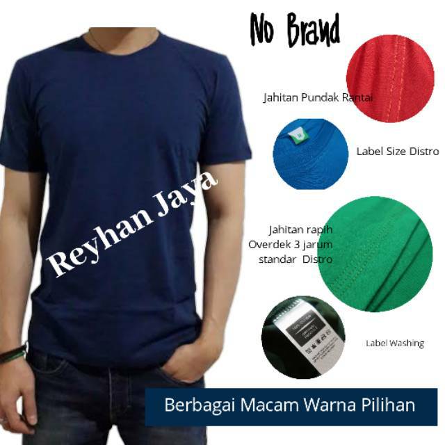 Jual Kaos Polos Co/cw 100% Cotton Combat 30s Reaktif Bukan Sulfur ...