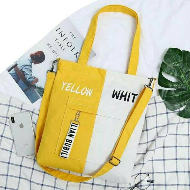 Tas Totebag Wanita / Tas Fashion / Tas Serbaguna - Dua Warna Kombinasi &quot;Bubilian&quot; Modis