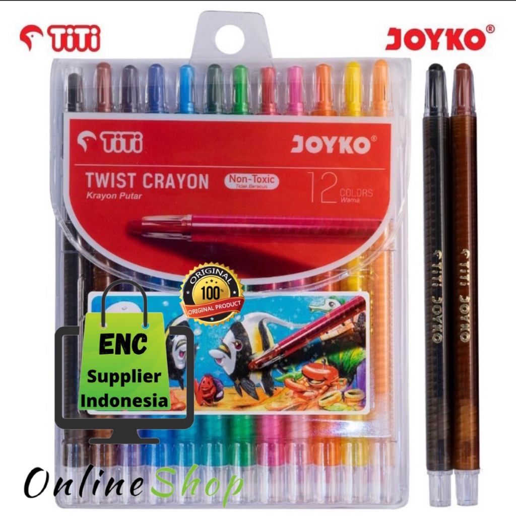 

JOYKO 12 w crayon putar 12 warna krayon twist oil pastel 12w panjang minyak per set - enc.sup