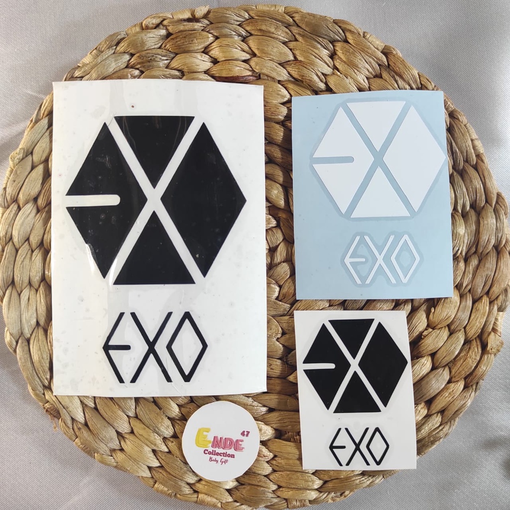 STIKER CUTTING/DECAL LOGO EXO KECIL  UNTUK LAPTOP/PINTU/SEPEDA/CASE HP/KULKAS/DINDING KAMAR TERLARIS