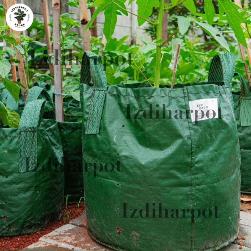 planter bag eco pack 45 liter 2 handle untuk pot tanaman - PLANTER BAG 45 LITER