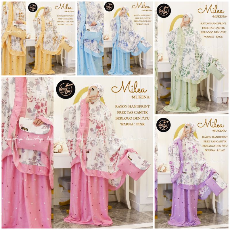MILEA MUKENA ORIGINAL BY DEN AYU (REAL PICT ORI BERLABEL DEN AYU)