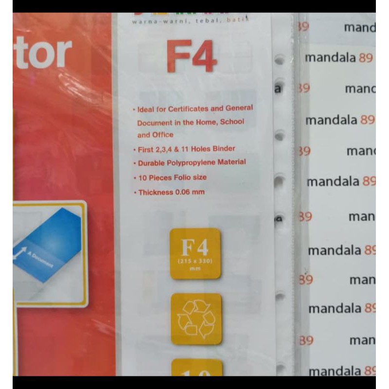 

PLASTIK PP POCKET Folio @10 lembar merk Jenia