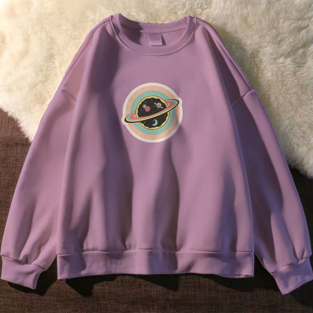 UNIVERSE ON CIRCLE SWEATER UNISEX CREWNECK TEBAL / SWEATER UNISEX