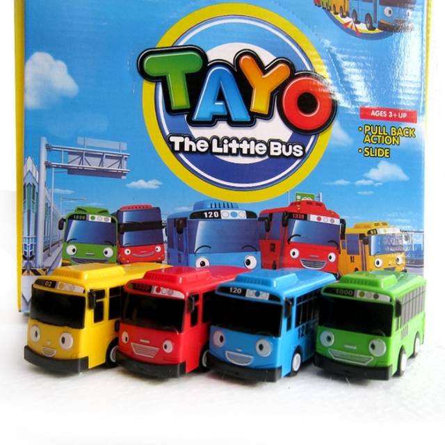 TAYO THE LITTLE BUS PULLBACK set isi 4 murah FILM KOREA / hiasan kue tayo / souvenir tayo