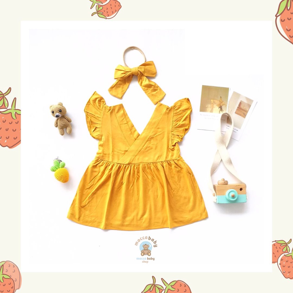 MBSS - DRESS BABY VIVI Free Headband / Dress Bayi Perempuan / Baju Bayi Cewek / Pakaian Bayi Perempuan Lucu