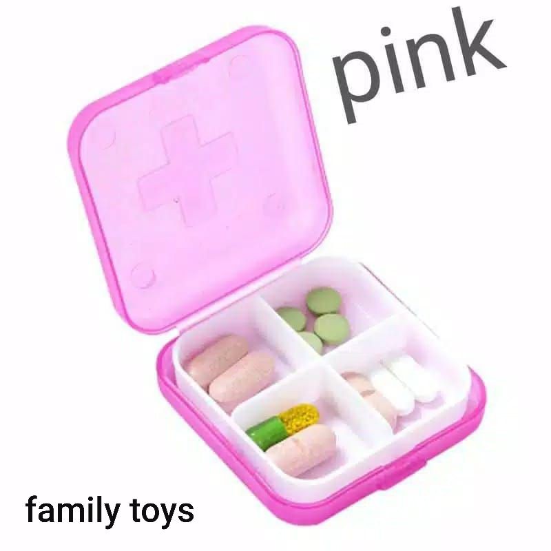 family games Kotak obat sekat 4 serbaguna portable assesoris perhiasan p3k pill case storage mini