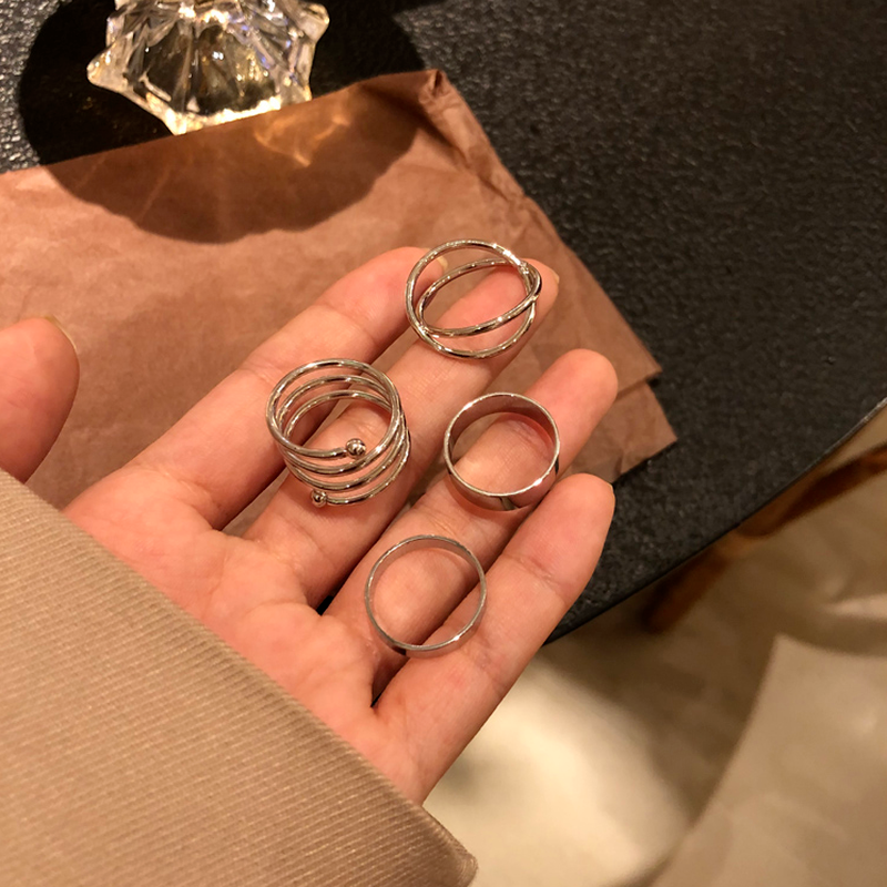 We Flower 6pcs / Set Cincin Buku Jari Aneka Bentuk Gaya Bohemia Untuk Wanita