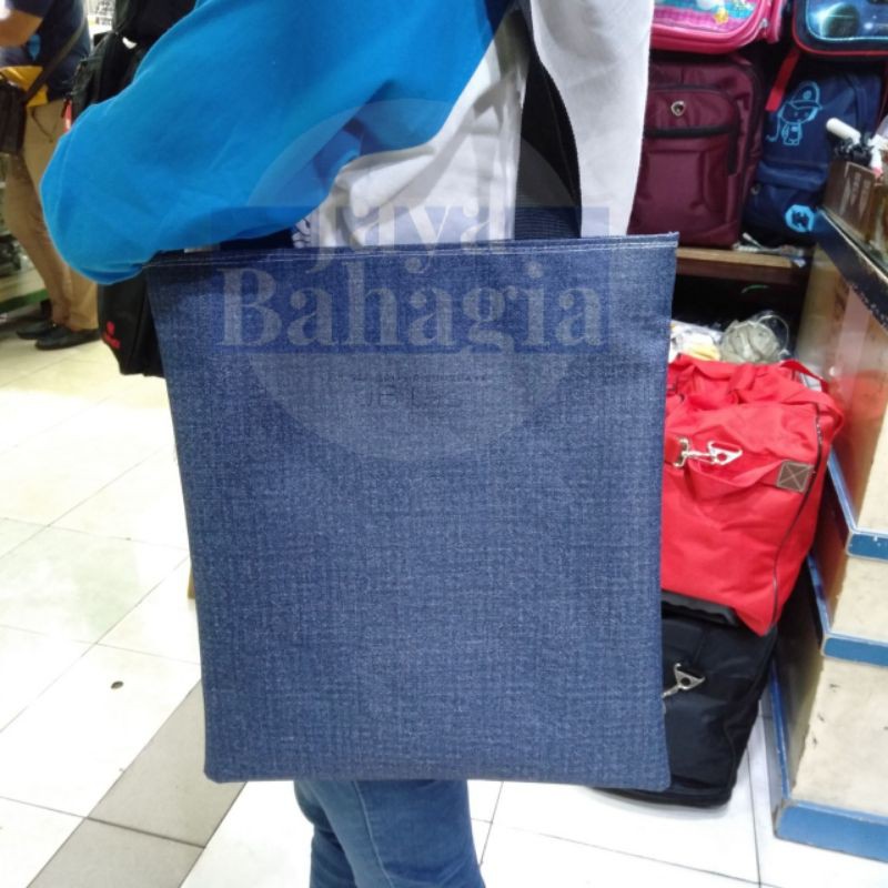 Tote Bag Denim Toscano Murah Ada Resleting