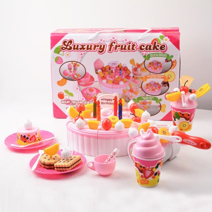 [COD] MAINAN ANAK PEREMPUAN DIY CAKE FRUIT LUXURY BESAR KUE ULANG TAHUN KOTAK KADO BAYI TEBRARU