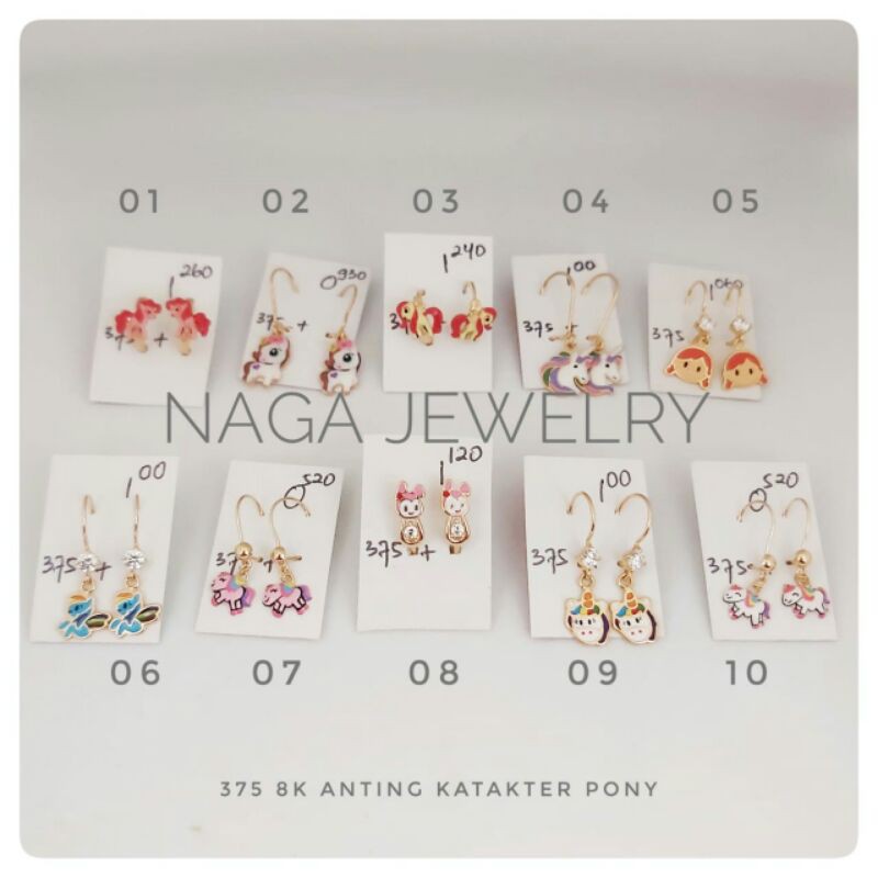 ANTING ANAK CARACTER EMAS SETENGAH TUA KADARV375