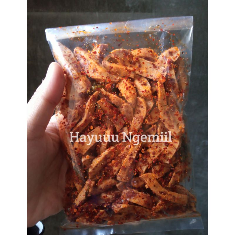

Hayuuungemiil-Basreng Stik Pedas/Basreng Pedas Daun Jeruk 150Gr/Baso Ikan Goreng Pedas/Cemilan Pedas/Makanan Ringan