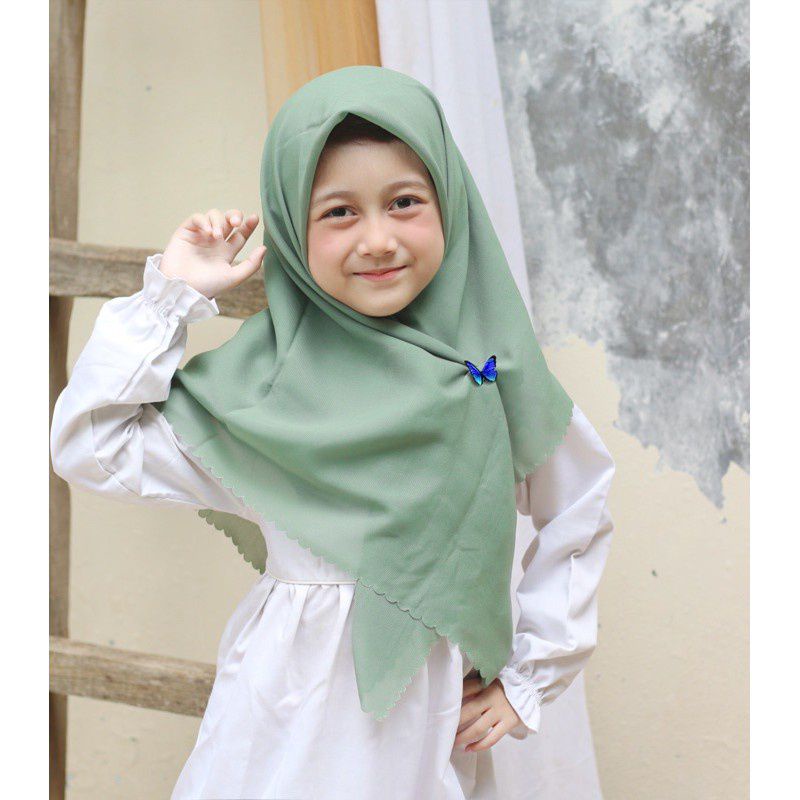 HIJAB SEGIEMPAT KIDS / HIJAB ANAK / BELLASQUARE ANAK / JILBAB ANAK POLOS / KERUDUNG ANAK