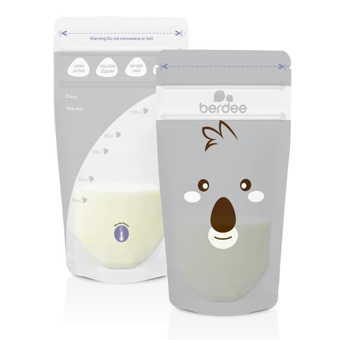 Kantong ASI Berdee 100 ml Breastmilk Berdee 100ml Grey Koalee - Abu  Abu