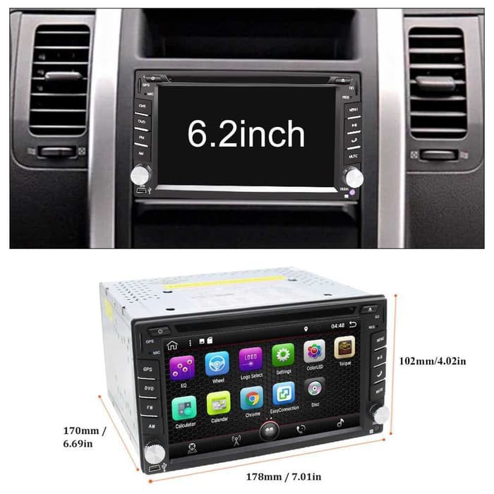 Eunavi Head Unit Mobil Android 7.1 DVD Player GPS Wifi 2 32GB - 410K