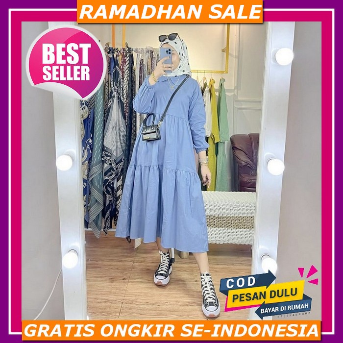 Olla Tunik - Baju Atasan Wanita Terbaru 2022 - Long Tunik Bahan Katun Toyobo Afi - Ec - Serina Tunik