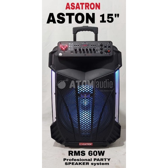 ASATRON Speaker Portable Bluetooth 15 Inch Aston / 2 Mic Wireless